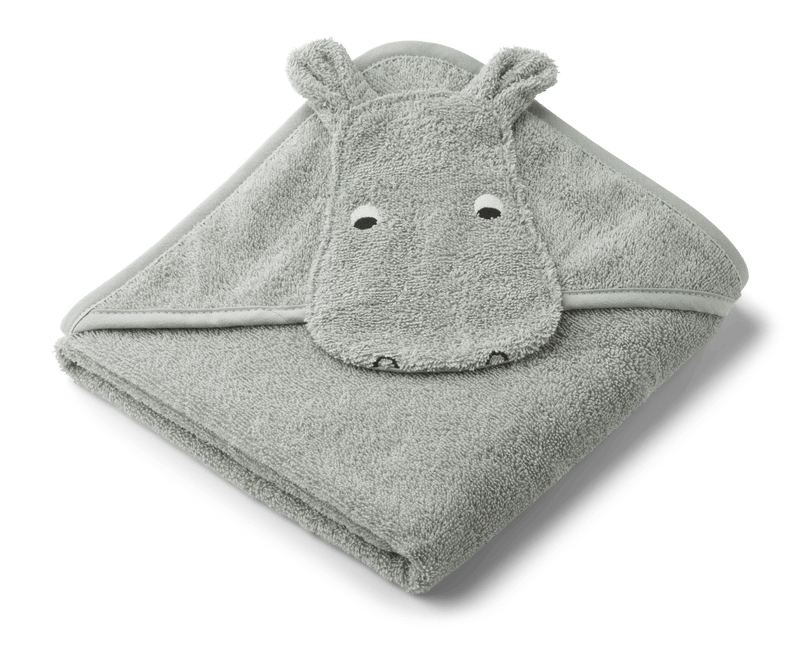 Liewood Badcape Baby Albert Hippo Dove Blue koop je bij Babywinkel