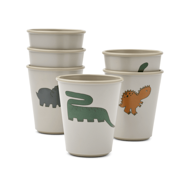 Liewood Bekertje Lana 6 - Pack Dinosaurs / Mist - Liewood - Babywinkel - 5715493378806