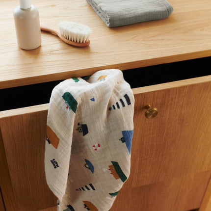 Liewood Hydrofiele Doek Lewis Sailing/ Dove Blue 2St koop je bij Babywinkel