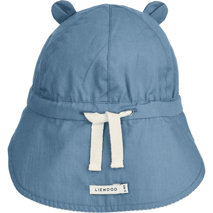 Liewood Zonnehoedje Baby Gorm Omkeerbare Blue Wave / Crème De La Crème koop je bij Babywinkel