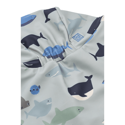 Liewood Zonnehoedje Baby Shark / Dove Blue koop je bij Babywinkel