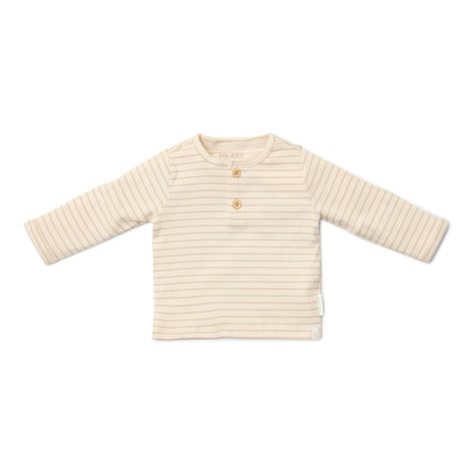 Little Dutch Baby Shirt Lange Mouw Soft Beige Stripe - Babywinkel - 8721122582459