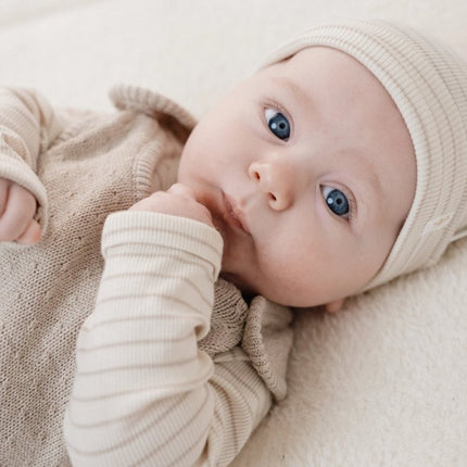 Little Dutch Baby Shirt Lange Mouw Soft Beige Stripe - Babywinkel - 8721122582459