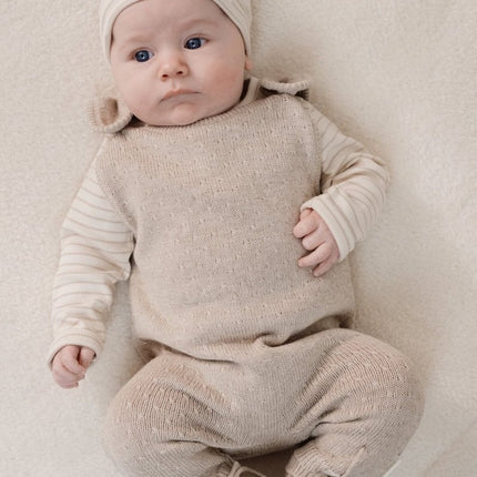 Little Dutch Baby Shirt Lange Mouw Soft Beige Stripe - Babywinkel - 8721122582459
