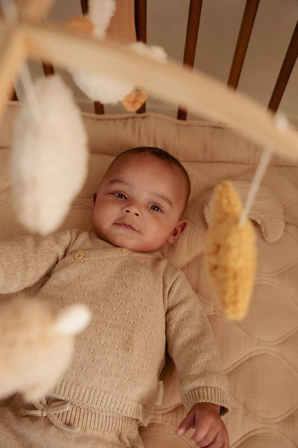 Little Dutch Baby Vestje Overslag Soft Beige Melee - Babywinkel - 8721122582572
