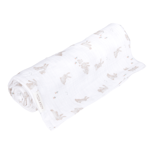 <tc>Little Dutch</tc> Couverture d'emmaillotage Hydrophile 120Cm Baby Bunny