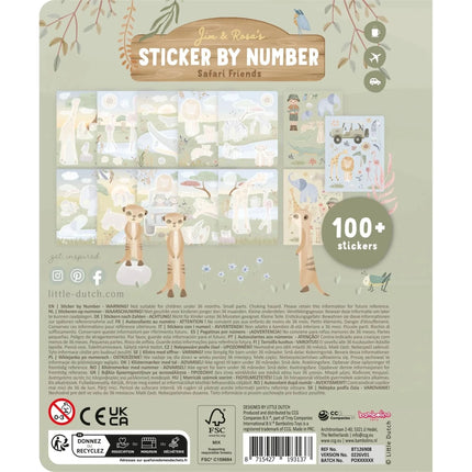 Little Dutch Stickerboek Op Nummer Safari Friends koop je bij Babywinkel