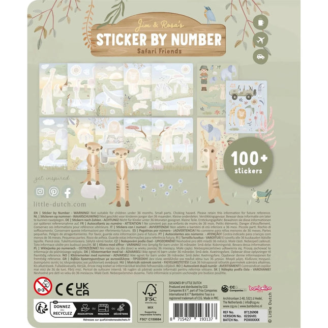 Little Dutch Stickerboek Op Nummer Safari Friends koop je bij Babywinkel