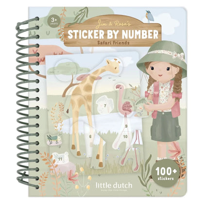 Little Dutch Stickerboek Op Nummer Safari Friends koop je bij Babywinkel