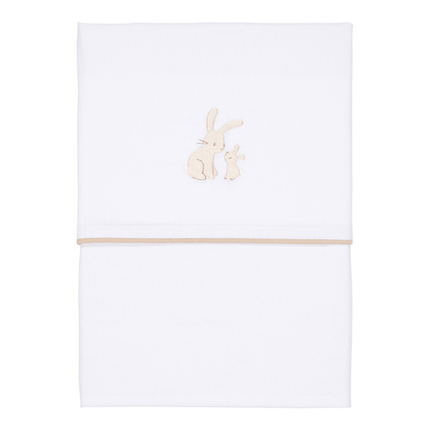 <tc>Little Dutch</tc> Serviette de berceau Bébé Lapin Blanc Brodé