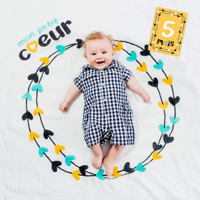 Lulujo Mijlpaalkaarten Mon Petit Coeur - Lulujo - Babywinkel - 628233455895