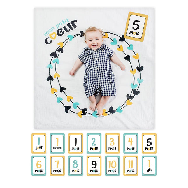 Lulujo Mijlpaalkaarten Mon Petit Coeur - Lulujo - Babywinkel - 628233455895