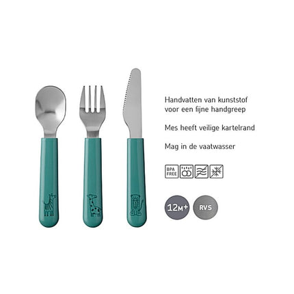 Mepal Baby Bestekset Mio 3 delig Deep Turquoise - Mepal - Babywinkel - 8711269993454