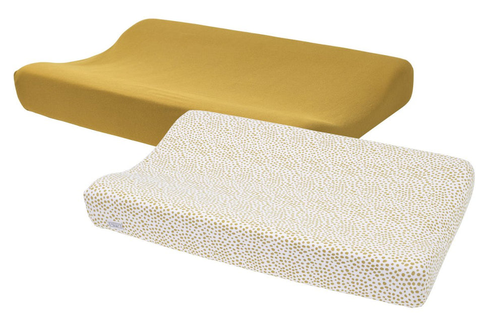 Meyco Aankleedkussenhoes 2St Basic Jersey Cheetah Honey Gold - Meyco - Babywinkel - 4054703862379