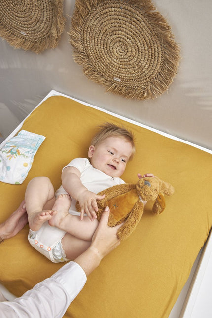 Meyco Aankleedkussenhoes 3K 2St Basic Jersey Honey Gold - Meyco - Babywinkel - 4054703842104