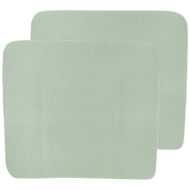 Meyco Aankleedkussenhoes 3K 2St Basic Jersey Stone Green - Meyco - Babywinkel - 4054703842227