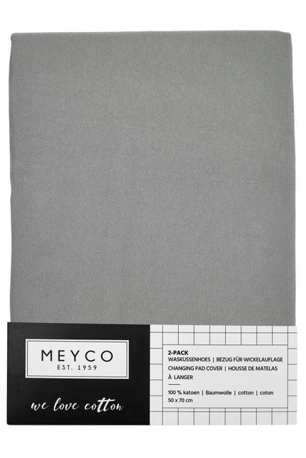 Meyco Aankleedkussenhoes Basic Jersey Grijs 2st - Meyco - Babywinkel - 4054703862041