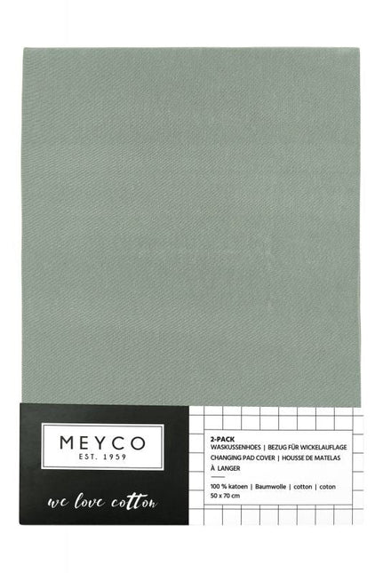 Meyco Aankleedkussenhoes Basic Jersey Stone Green 2st - Meyco - Babywinkel - 4054703862225