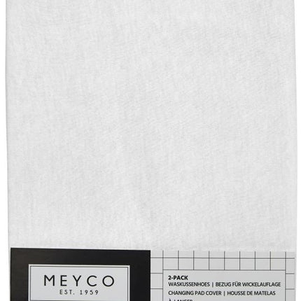 Meyco Aankleedkussenhoes Basic Jersey Wit 2st - Meyco - Babywinkel - 4054703862003