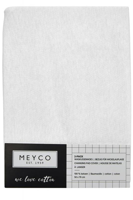 Meyco Aankleedkussenhoes Basic Jersey Wit 2st - Meyco - Babywinkel - 4054703862003