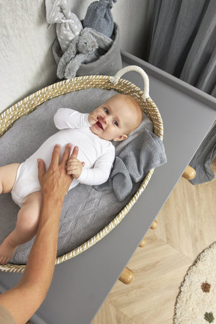 Meyco Aankleedkussenhoes Diamond Grijs Melange - Meyco - Babywinkel - 4054703633306