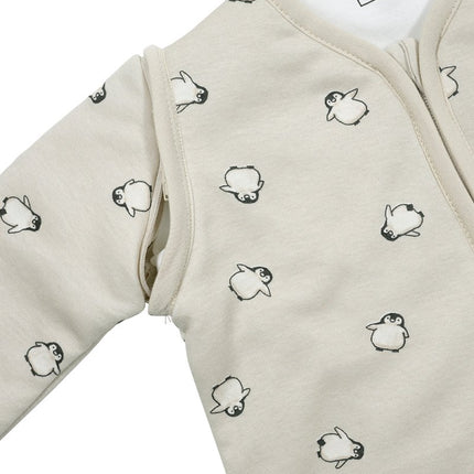 Meyco Baby Penguin Baby Slaapzak Met Afritsbare Mouwen Soft Sand - Meyco - Babywinkel - 4054703823639