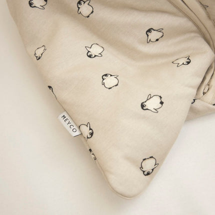 Meyco Baby Penguin Baby Slaapzak Met Afritsbare Mouwen Soft Sand - Meyco - Babywinkel - 4054703823639