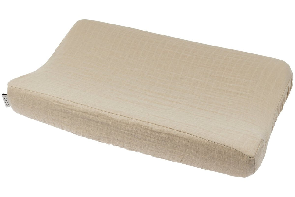 Meyco Baby Uni Aankleedkussenhoes Pre - Washed Hydrofiel Sand 50X70Cm - Meyco - Babywinkel - 4054703483062
