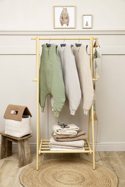 Meyco Baby Uni Baby Winter Slaapoverall Jumper Pre - Washed Hydrofiel Sand koop je bij Babywinkel