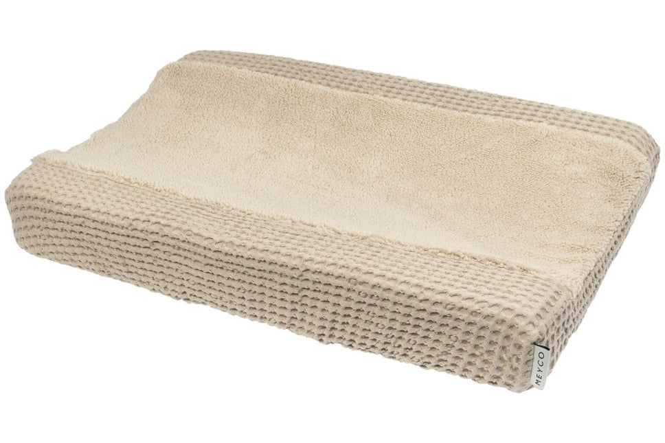 Meyco Baby Wafel Teddy Aankleedkussenhoes Sand 50x70cm - Meyco - Babywinkel - 4054703219333