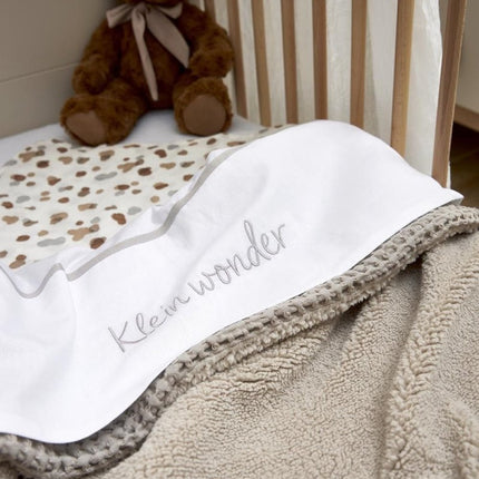 Meyco Baby Wafel Teddy Ledikant Deken Greige 100x150cm - Meyco - Babywinkel - 4054703218022