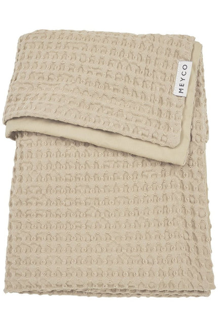 Meyco Baby Waffle Cotton Ledikant Deken Sand 75x100cm - Meyco - Babywinkel - 4054703235319