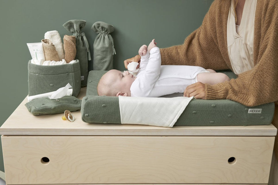 Meyco Commodemandje Medium Mini Knots Forest Green - Meyco - Babywinkel - 4054703430783
