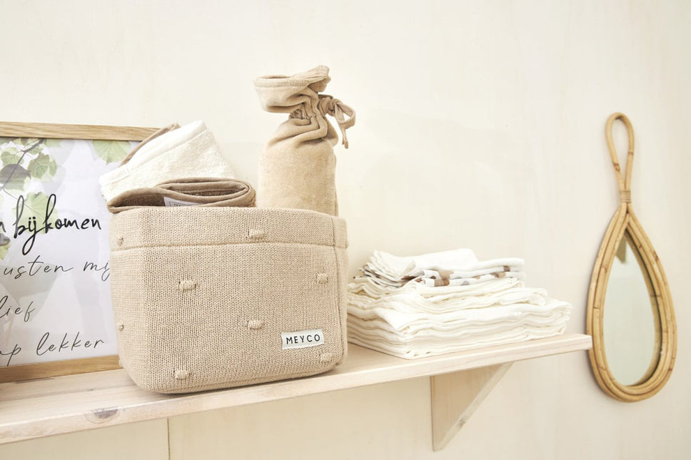 Meyco Commodemandje Medium Mini Knots Sand - Meyco - Babywinkel - 4054703430790