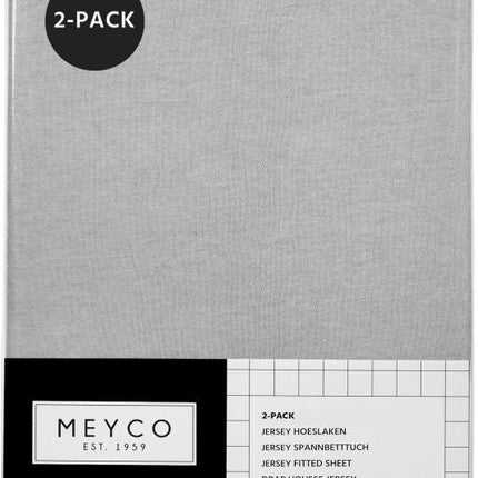 Meyco Hoeslaken Jersey Lichtgrijs 60x120cm 2st - Meyco - Babywinkel - 4054703642056