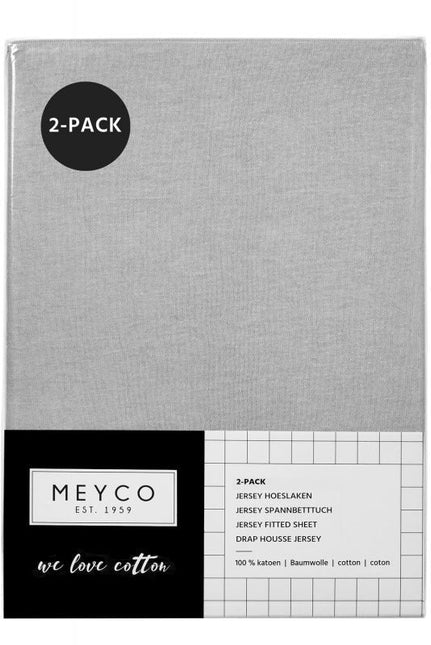 Meyco Hoeslaken Jersey Lichtgrijs 70x140/150 cm 2st koop je bij Babywinkel