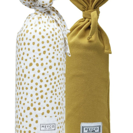 Meyco Kruikenzak 2St Basic Jersey Cheetah Honey Gold - Meyco - Babywinkel - 4054703882377