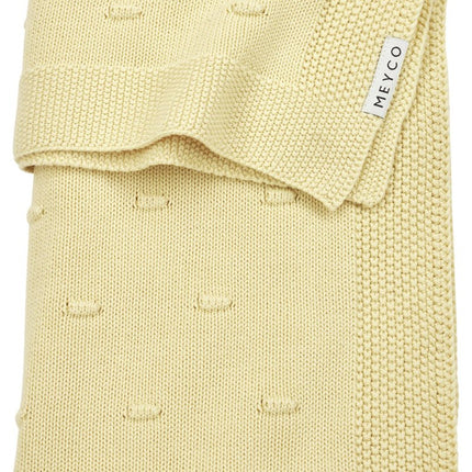 Meyco Ledikantdeken Knots Soft Yellow - Meyco - Babywinkel - 4054703275544