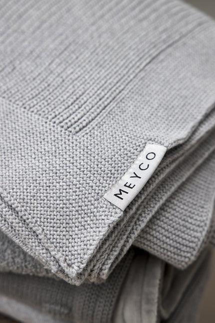 Meyco Ledikantdeken Rib Grey Melange - Meyco - Babywinkel - 4054703530902