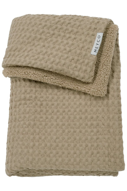 Meyco Ledikantdeken Wafel Teddy Taupe 100X150cm - Meyco - Babywinkel - 4054703218121