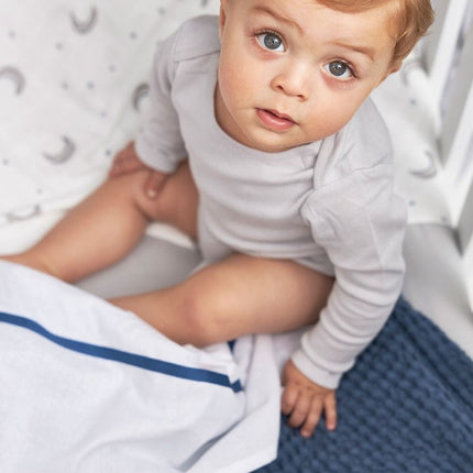 Meyco Ledikantlaken Bies Indigo 100X150cm - Meyco - Babywinkel - 4054703164428
