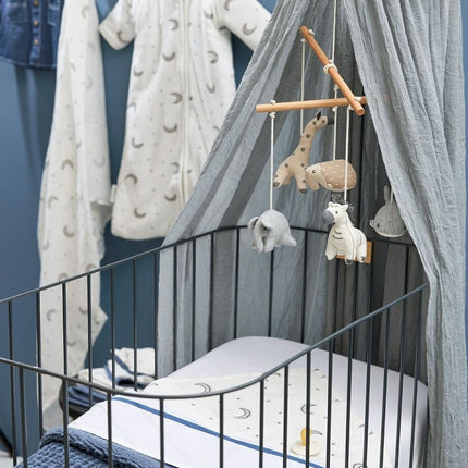 Meyco Ledikantlaken Bies Indigo 100X150cm - Meyco - Babywinkel - 4054703164428