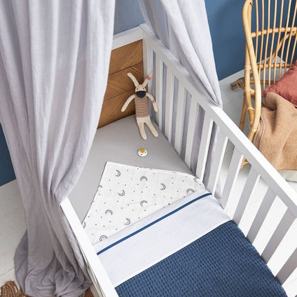 Meyco Ledikantlaken Bies Indigo 100X150cm - Meyco - Babywinkel - 4054703164428