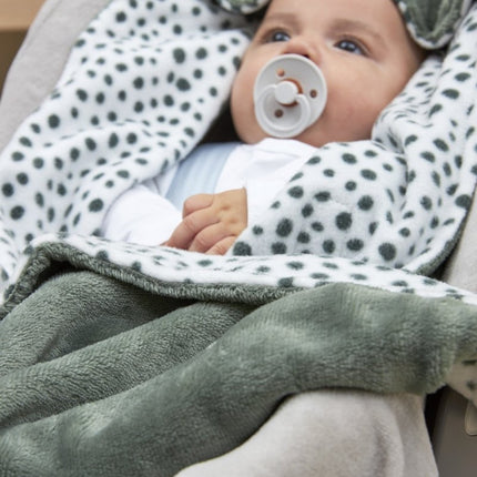 Meyco Wikkeldeken Baby Teddy Cheetah Forest Green - Meyco - Babywinkel - 4054703377323