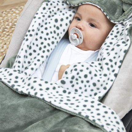 Meyco Wikkeldeken Baby Teddy Cheetah Forest Green - Meyco - Babywinkel - 4054703377323
