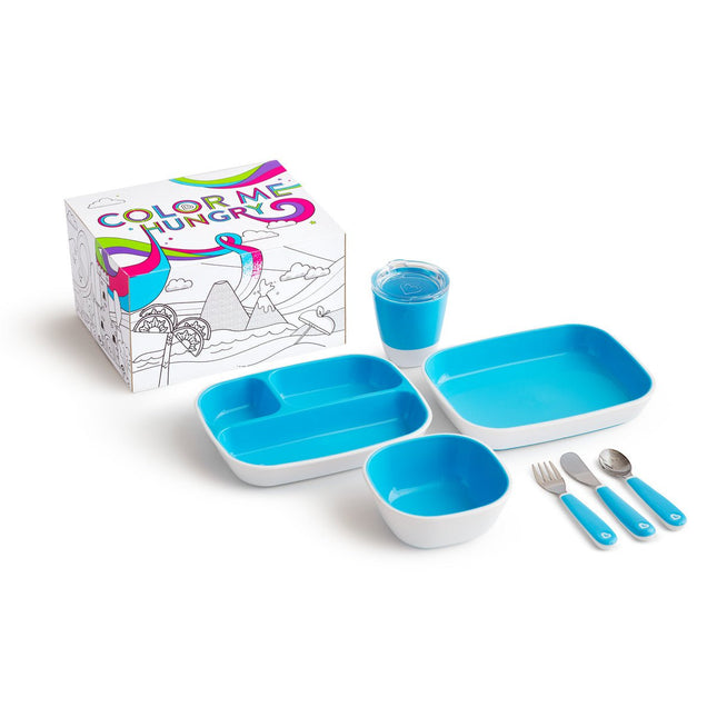 Munchkin Kinderservies Color Me Hungry Blue - Munchkin - Babywinkel - 5019090519137