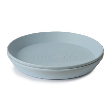 Mushie Baby Bordje Rond Powder Blue 2st - Mushie - Babywinkel - 810052465708