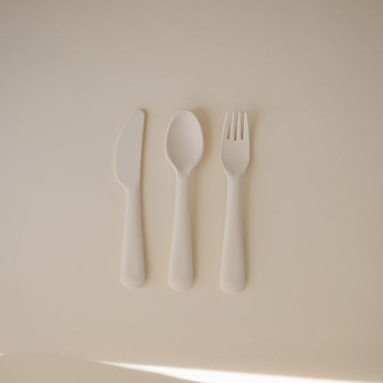 MUSHIE - CUTLERY SET - Ivory - Mushie - Babywinkel - 840355800579