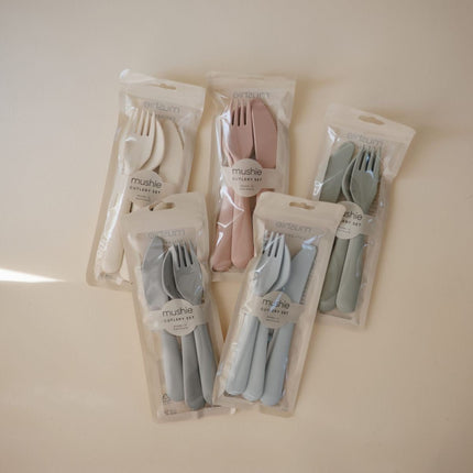 MUSHIE - CUTLERY SET - Powder Blue - Mushie - Babywinkel - 840355800609