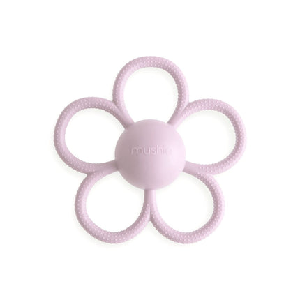 Mushie Daisy Rattle Teether Soft Lilac - Babywinkel - 840355802511